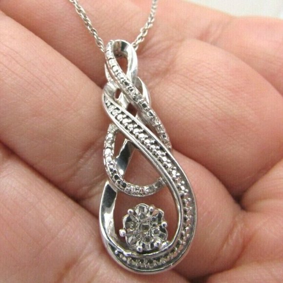 Zales Intertwined Double Infinity Pendant Sterling Silver - Picture 1 of 2